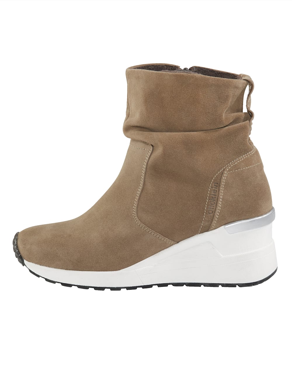Vamos Stiefelette mit bequemem Keilabsatz - Taupe