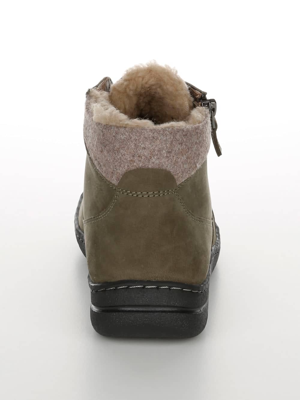 Vamos Schnurstiefelette mit seitlichem Reibverschluss - Khaki