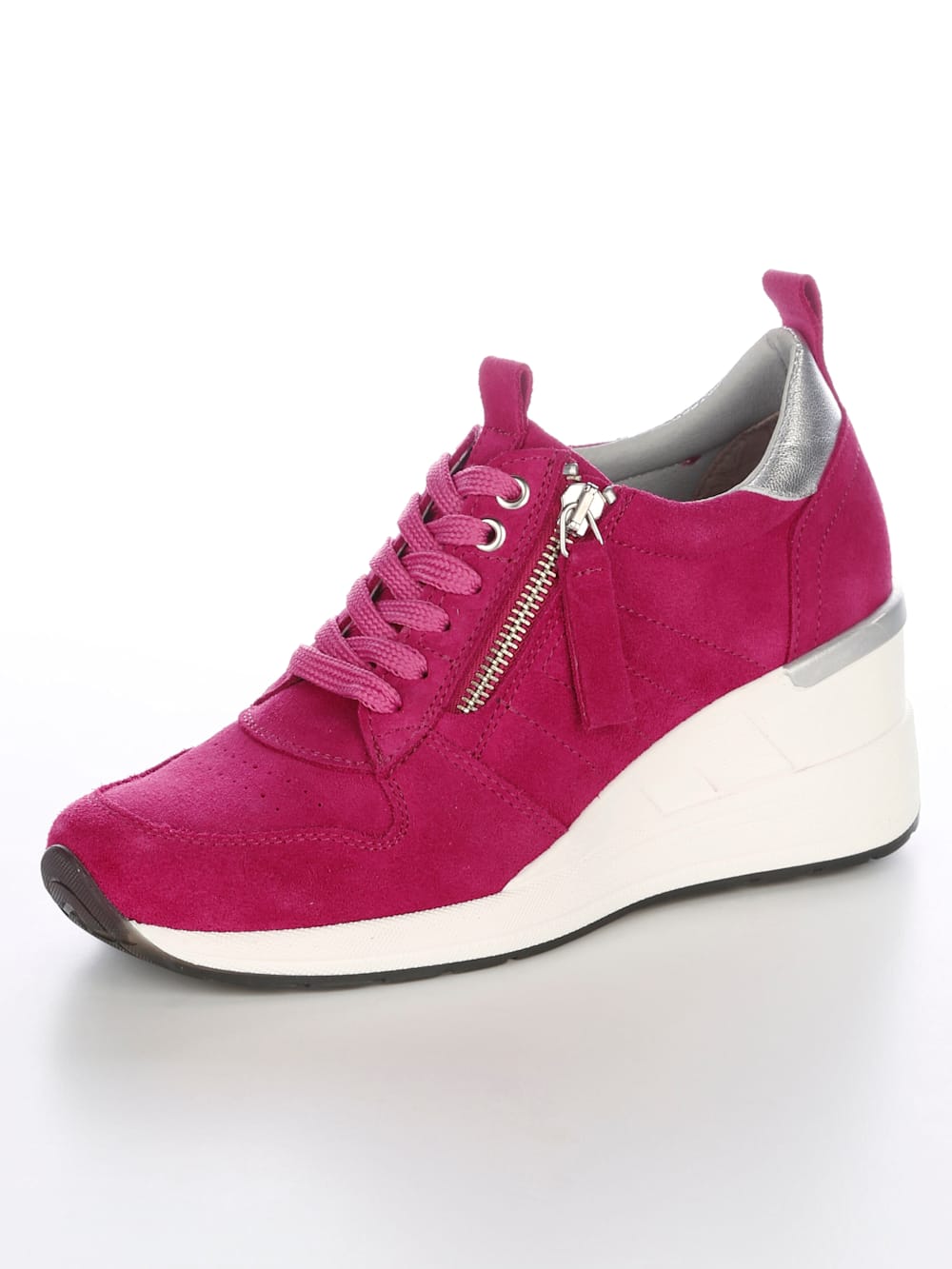 Vamos Schnurschuh mit extra hohem Keilabsatz - Pink