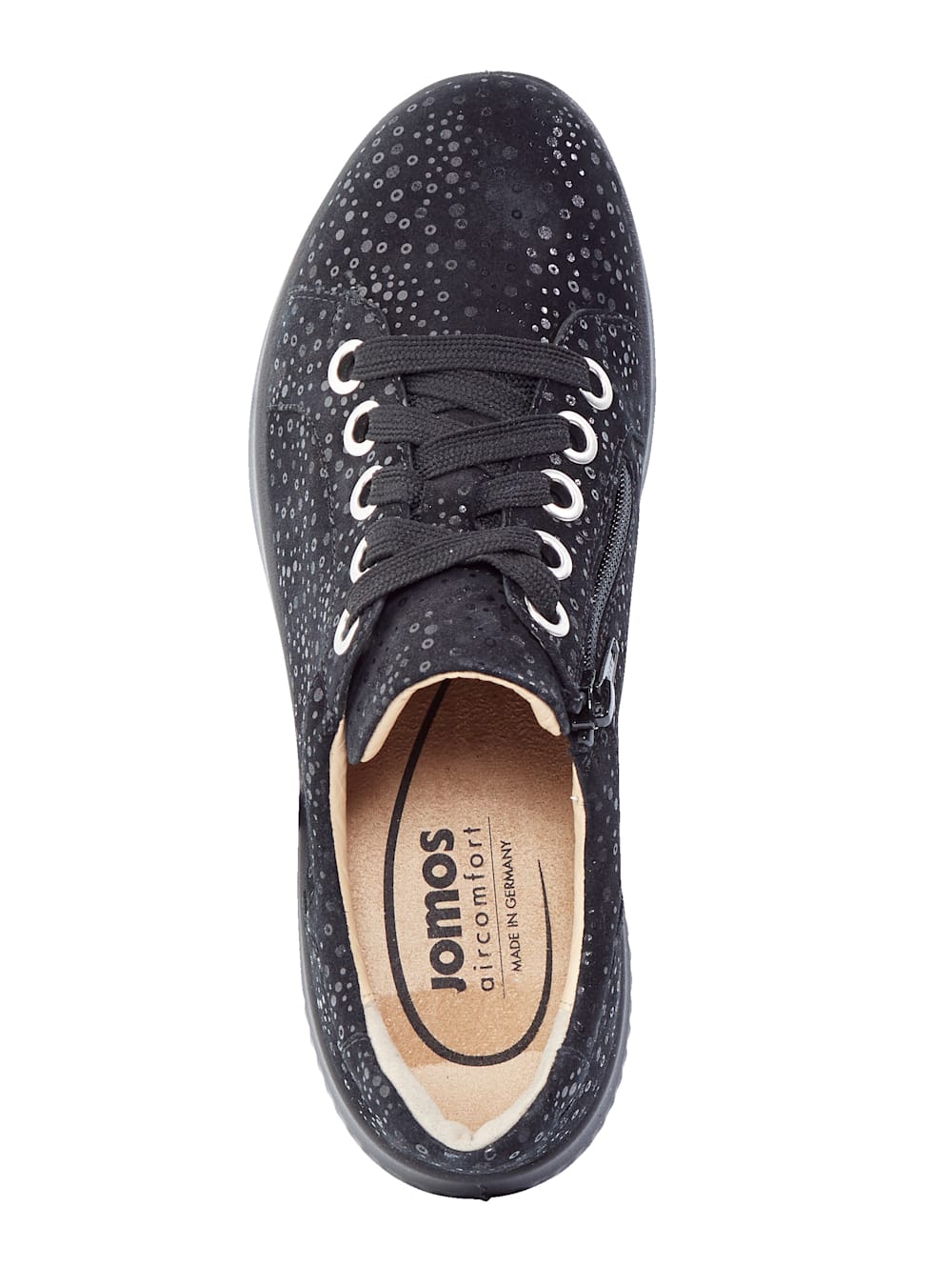 Vamos Schnurschuh mit Glitzereffekt - Schwarz