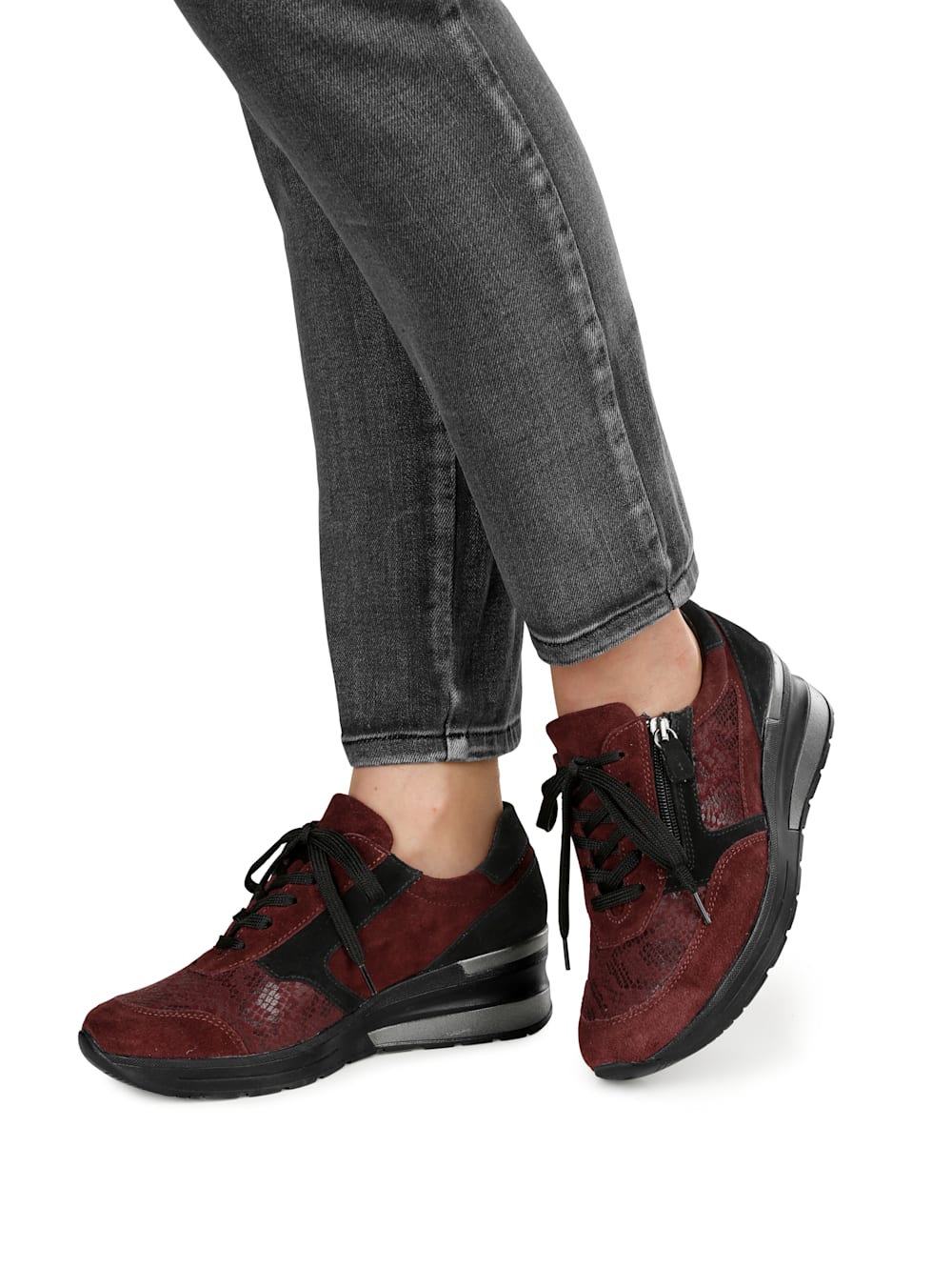 Vamos Schnurschuh mit seitlichem Reibverschluss - Bordeaux