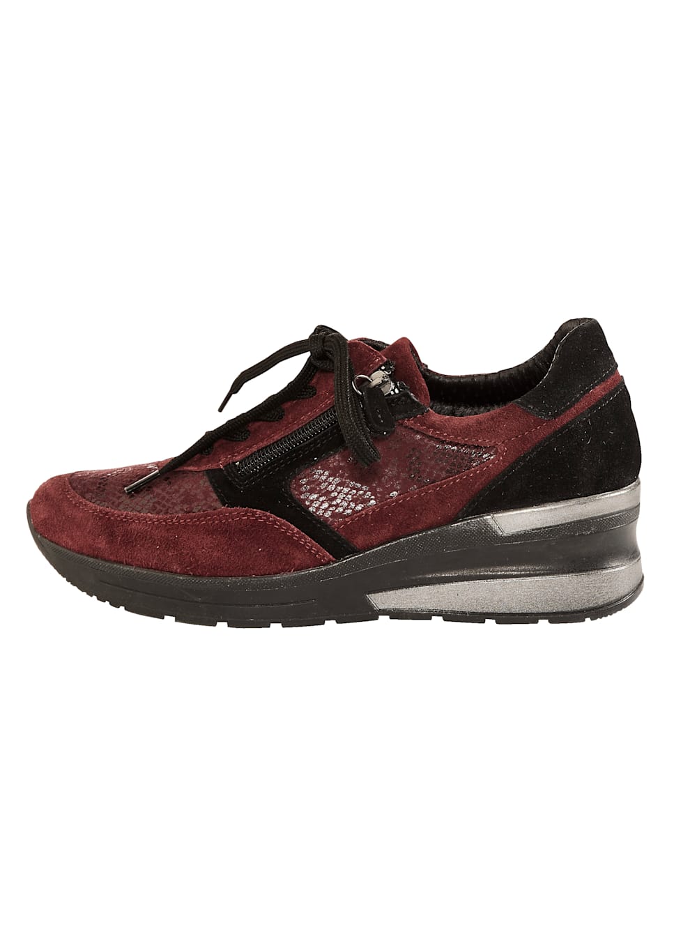 Vamos Schnurschuh mit seitlichem Reibverschluss - Bordeaux