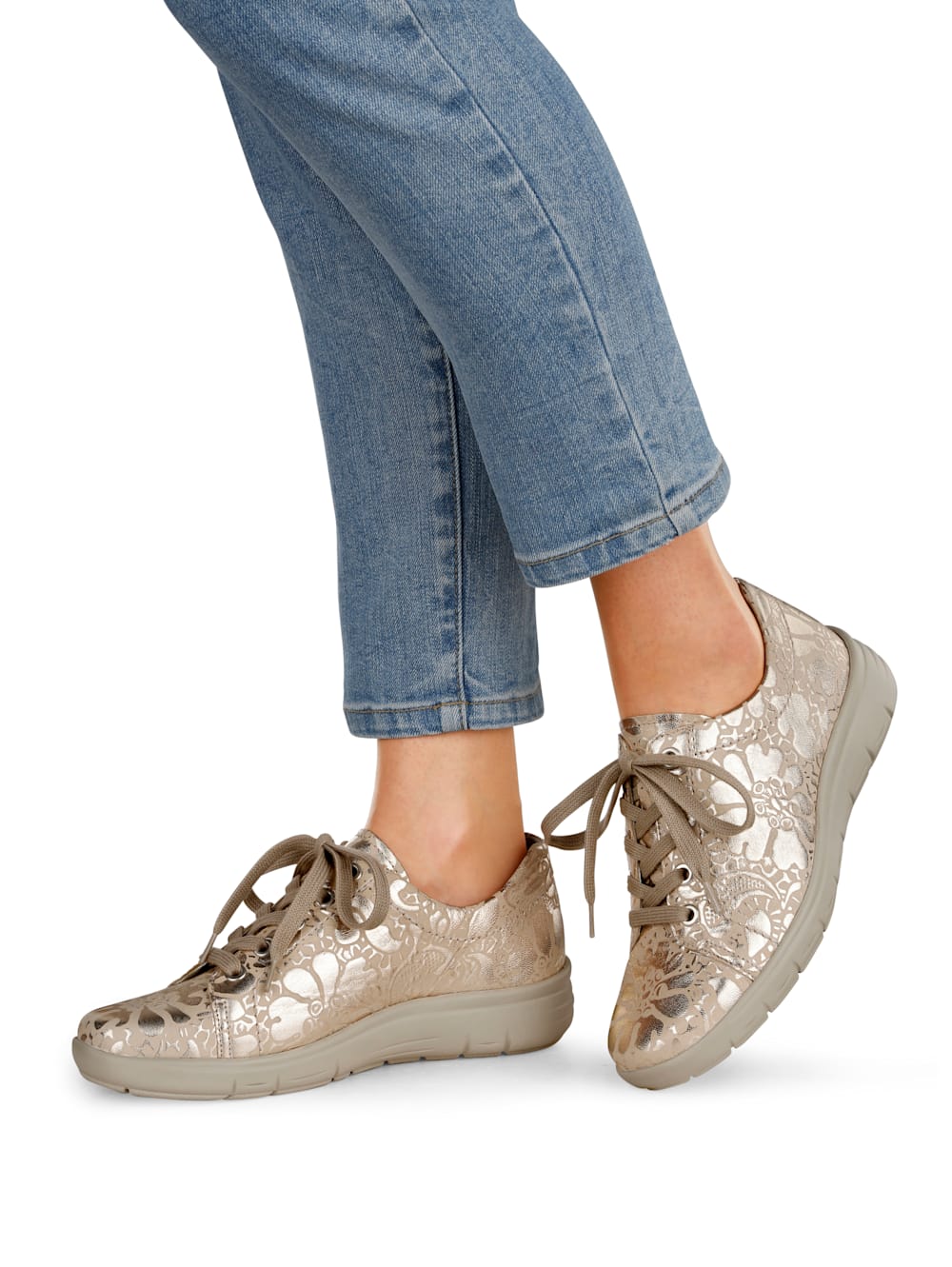 Vamos Schnurschuh mit Shock-Absorber - Goldfarben