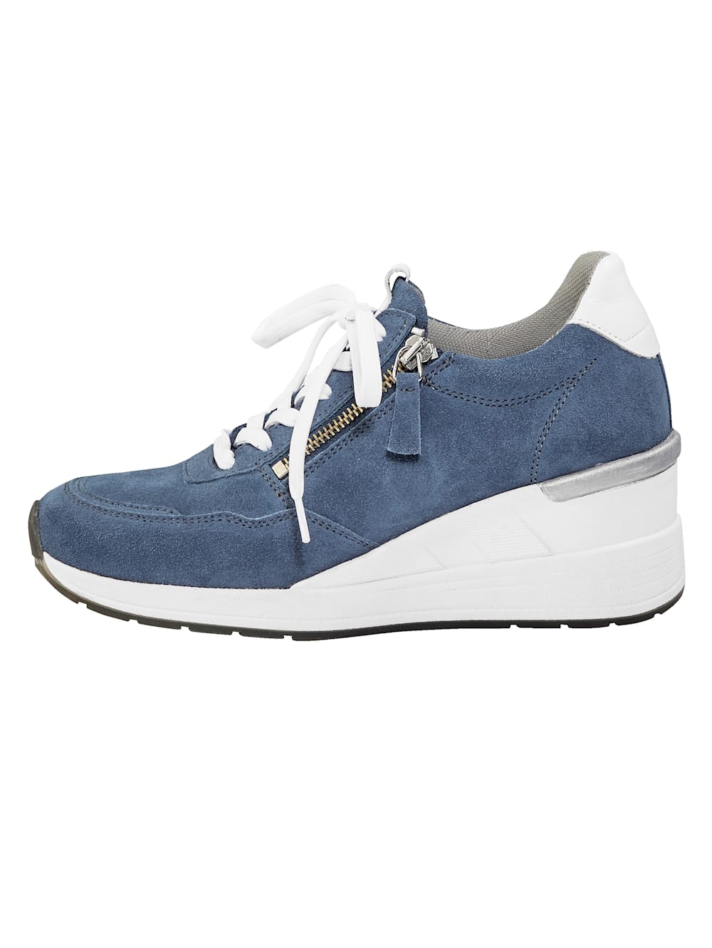 Vamos Schnurschuh mit extra hohem Keilabsatz - Blau