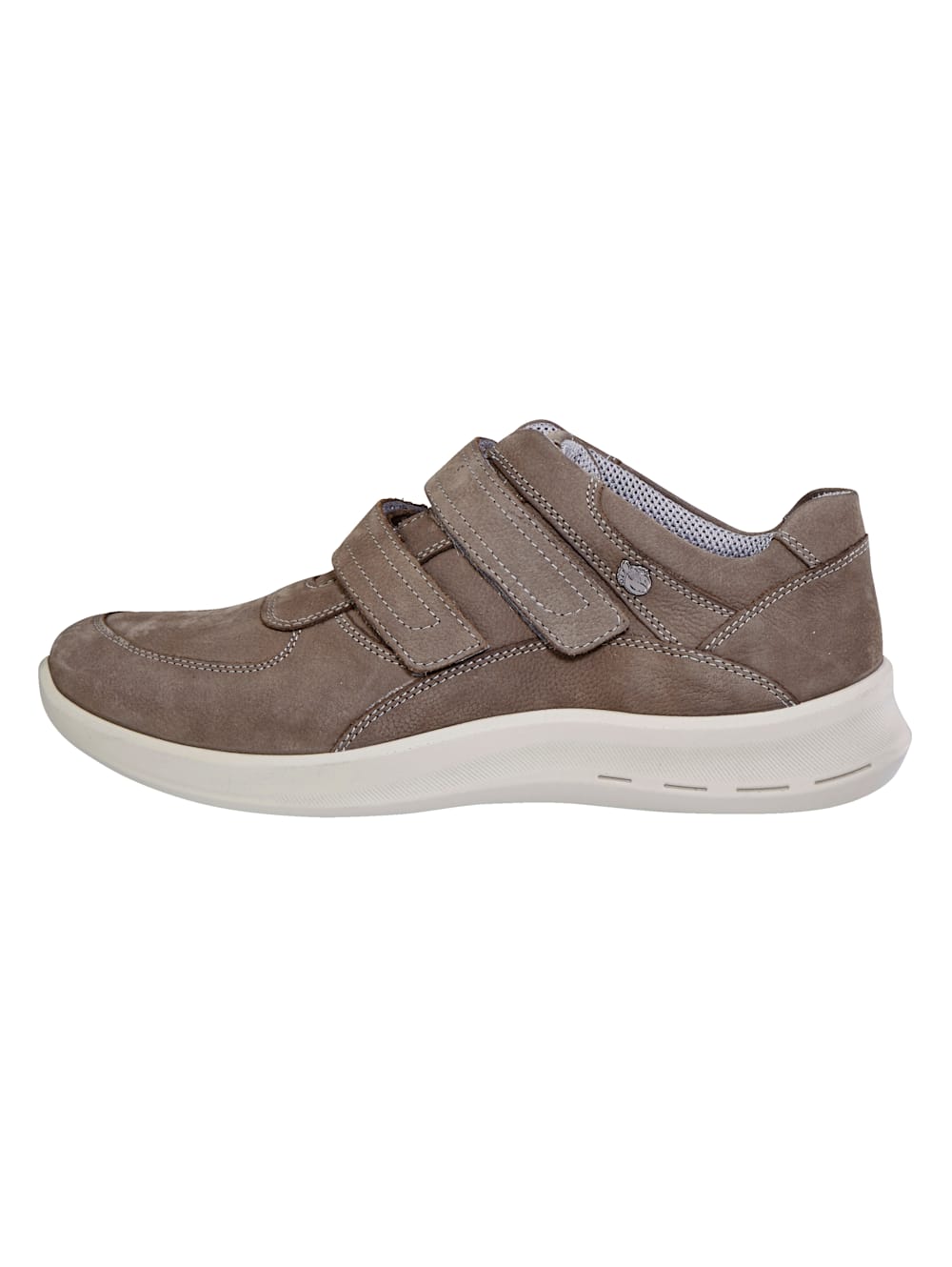 Vamos Klettslipper mit dezentem Markenlogo. - Taupe