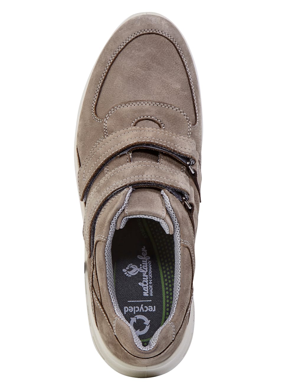 Vamos Klettslipper mit dezentem Markenlogo. - Taupe