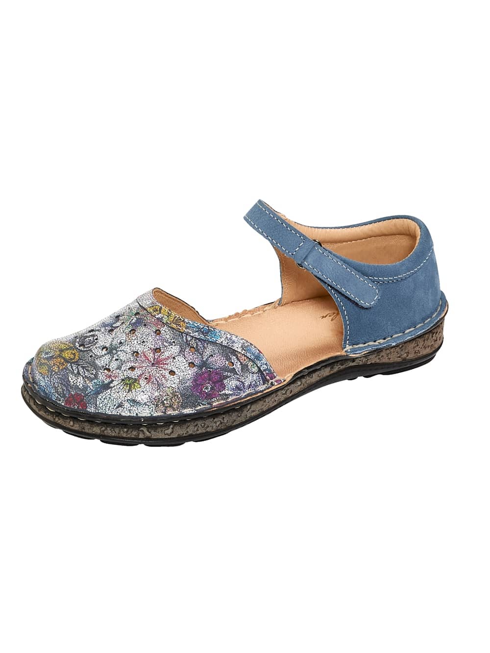 Vamos Slipper mit sommerlicher Lochung - Blau