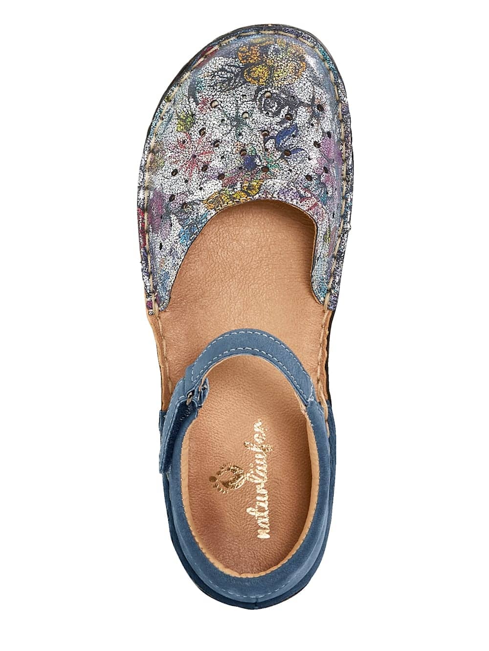 Vamos Slipper mit sommerlicher Lochung - Blau