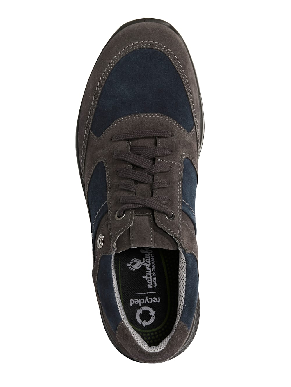 Vamos Schnurschuh mit kontrastfarbenen Nahten. - Marineblau
