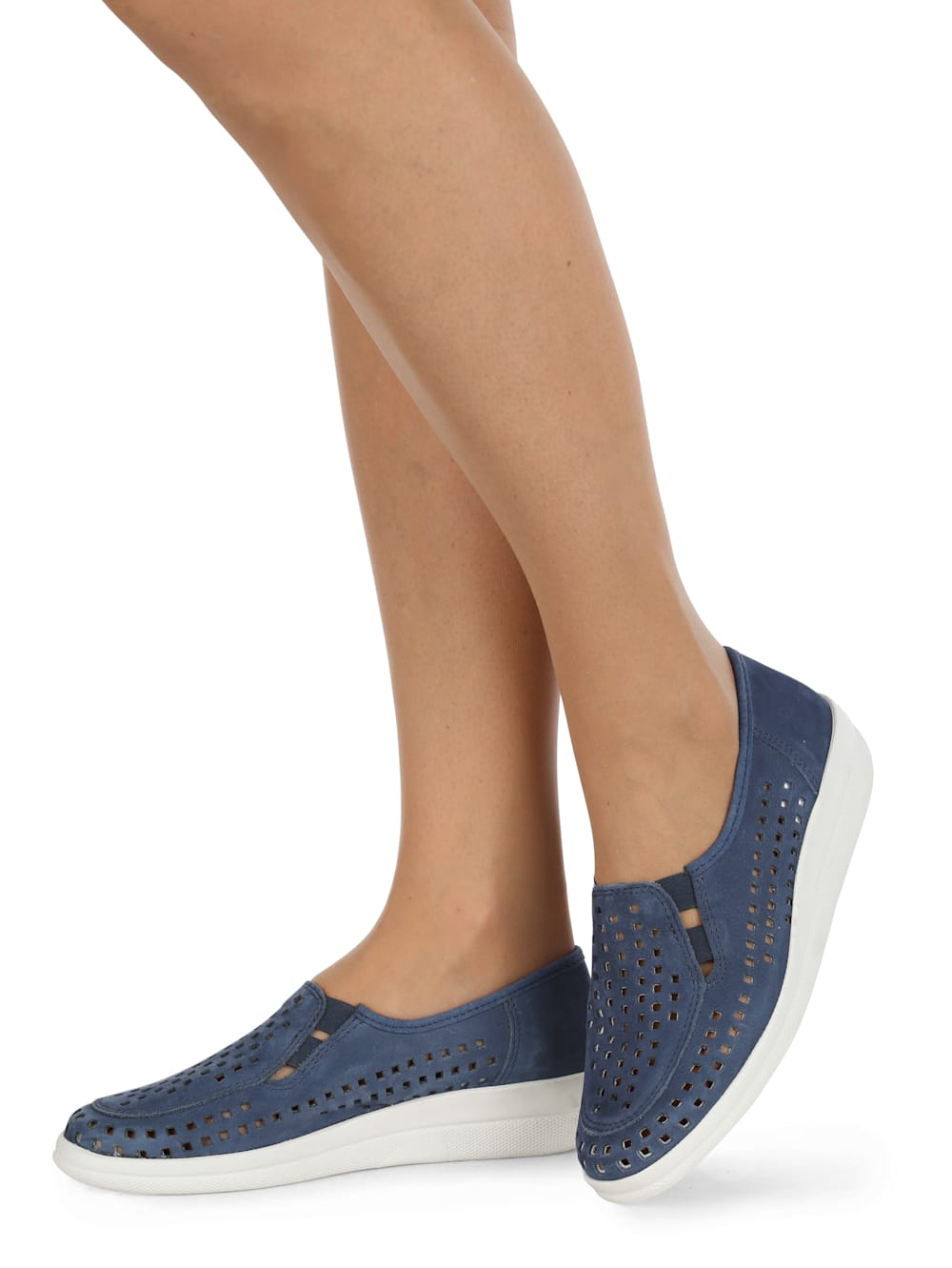 Vamos Slipper mit sommerlich luftigen Durchbruchen - Blau