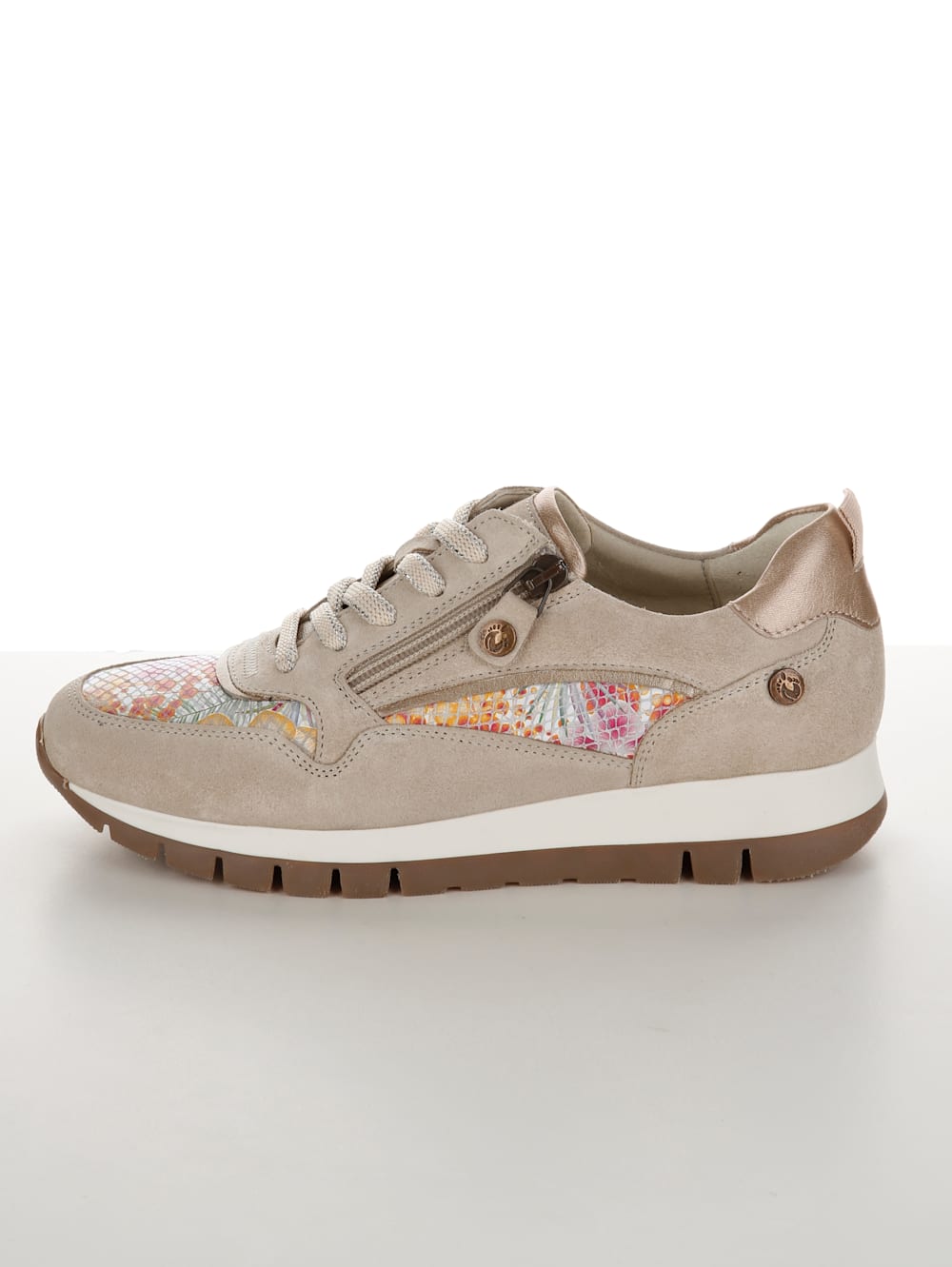 Vamos Schnurschuh mit Schaftrandpolsterung - Beige