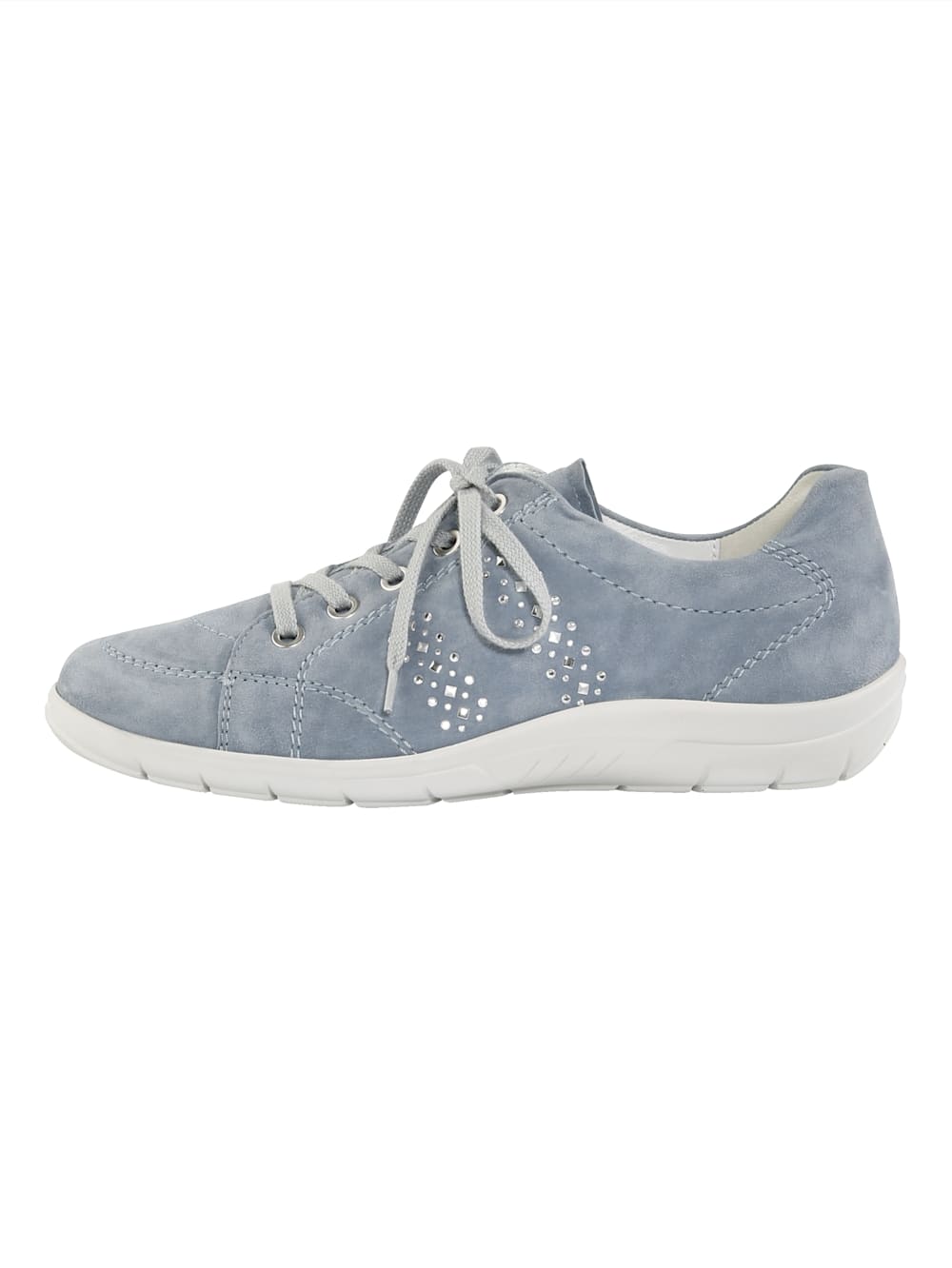Vamos Schnurschuh aus hochwertigem Veloursleder - Blau