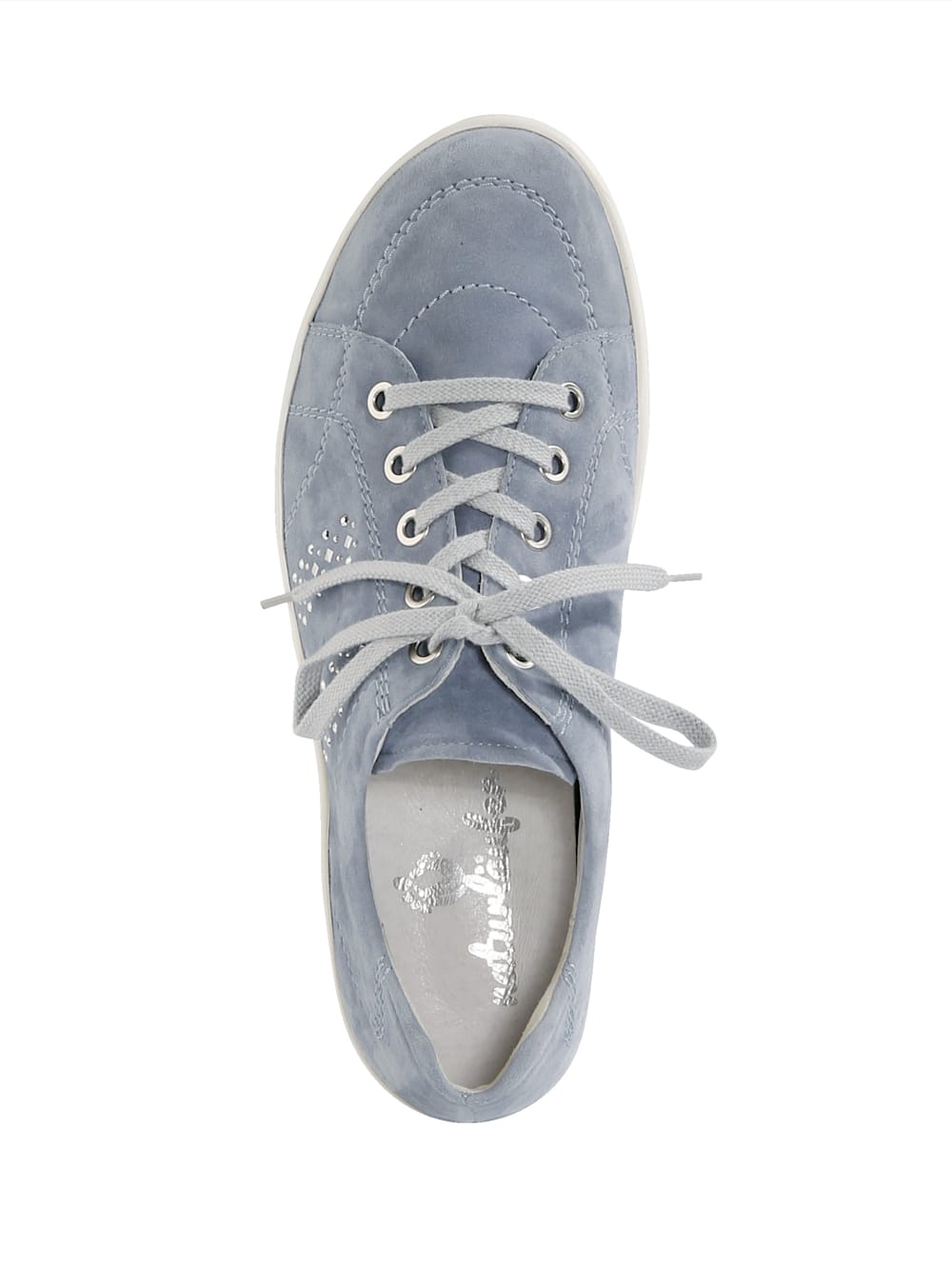 Vamos Schnurschuh aus hochwertigem Veloursleder - Blau