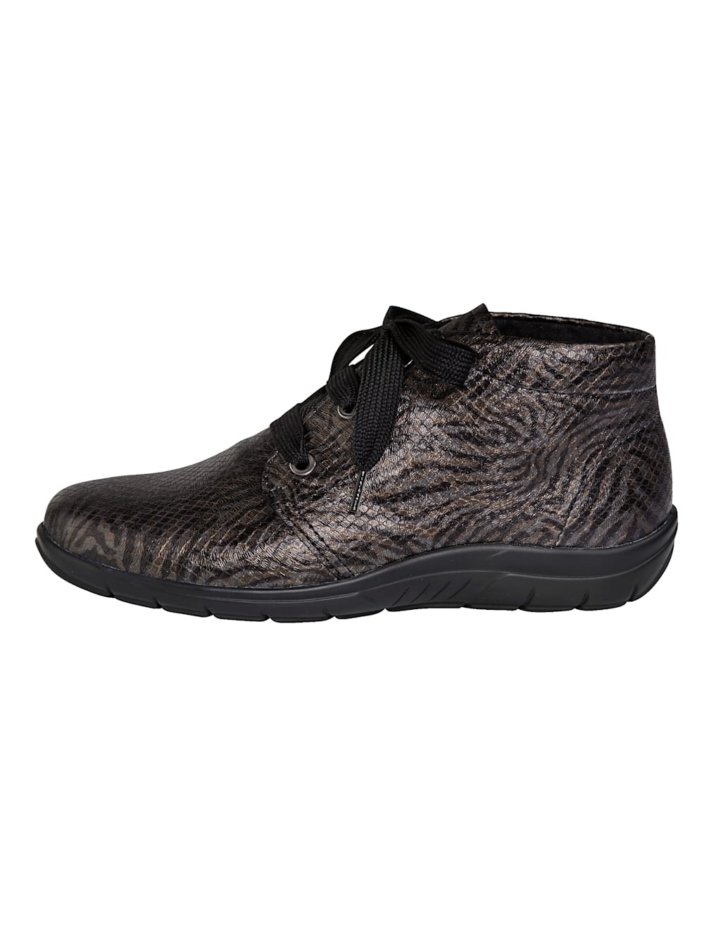 Vamos Schnurstiefelette aus weichem Leder - Bronzefarben