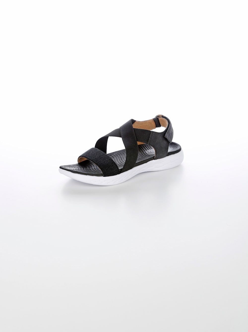 Vamos Sandale mit elastischen Riemchen - Schwarz