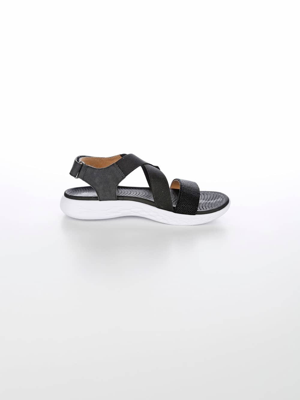 Vamos Sandale mit elastischen Riemchen - Schwarz