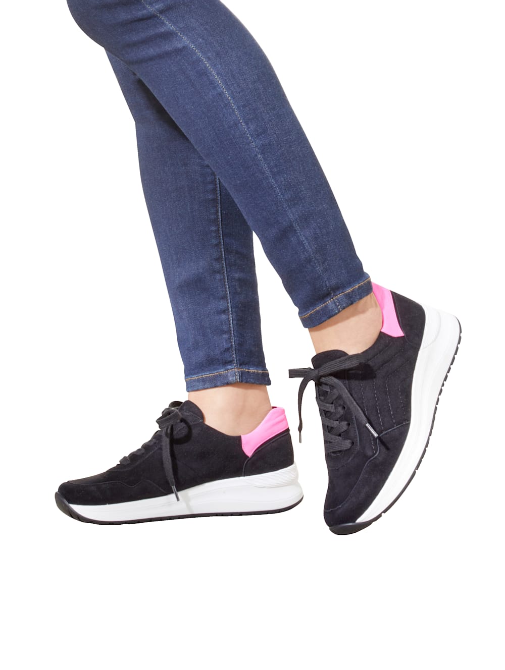 Vamos Schnurschuh mit Schaftrandpolsterung - Schwarz