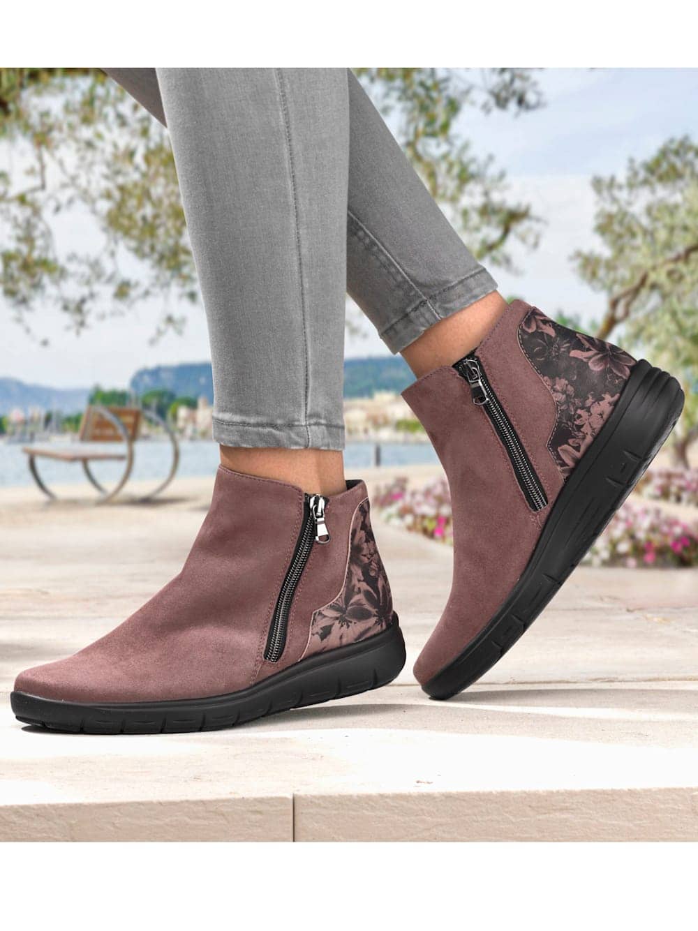 Vamos Stiefelette mit Luftpolsterlaufsohle - Altrosa
