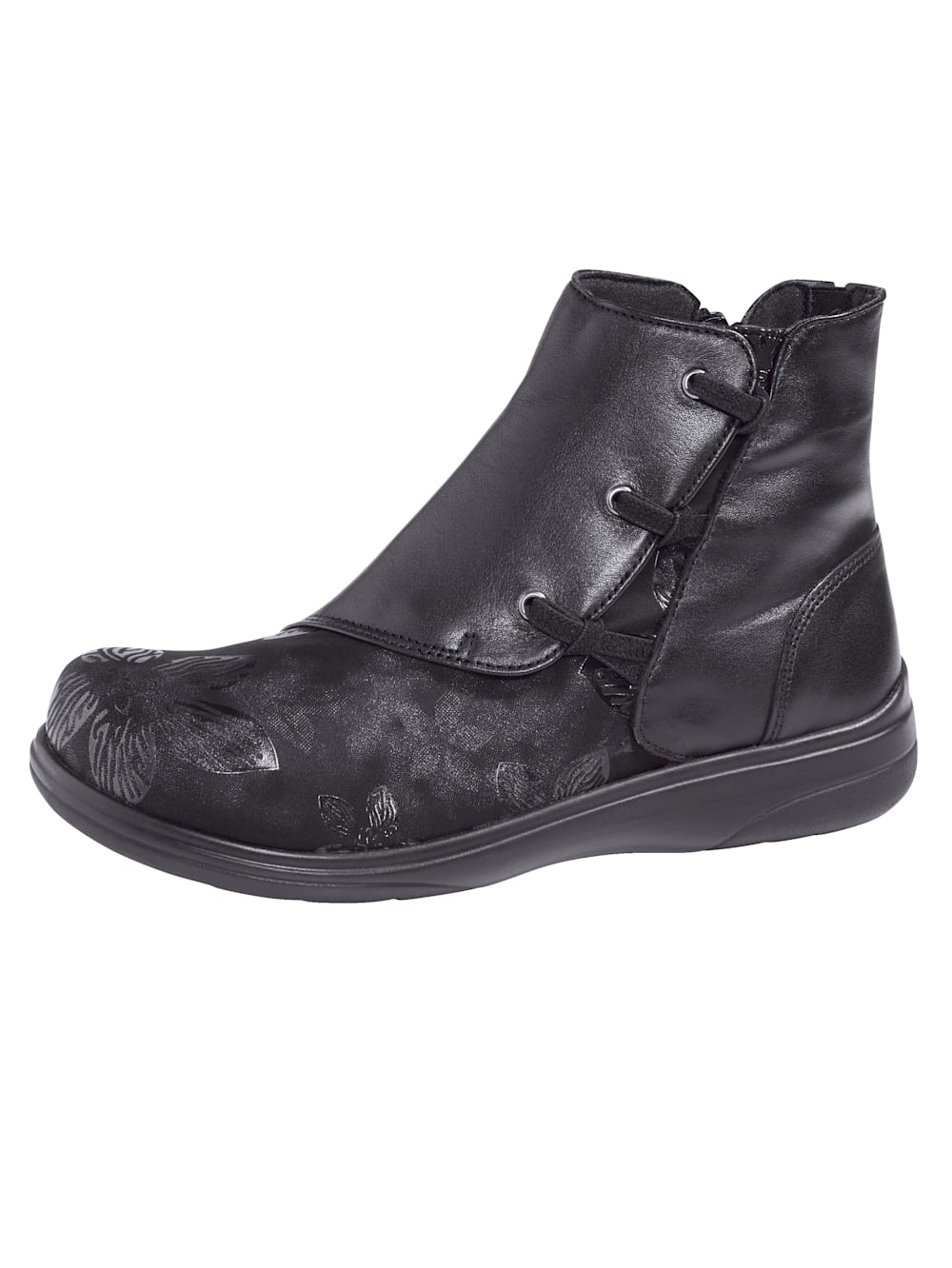 Vamos Stiefelette mit seitlichem Reibverschluss - Schwarz