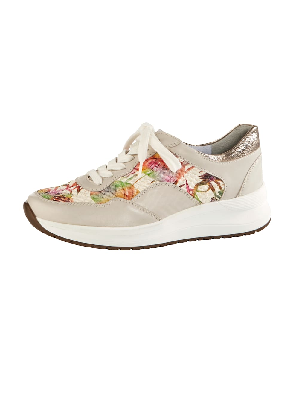 Vamos Schnurschuh mit wunderschonem Print - Beige