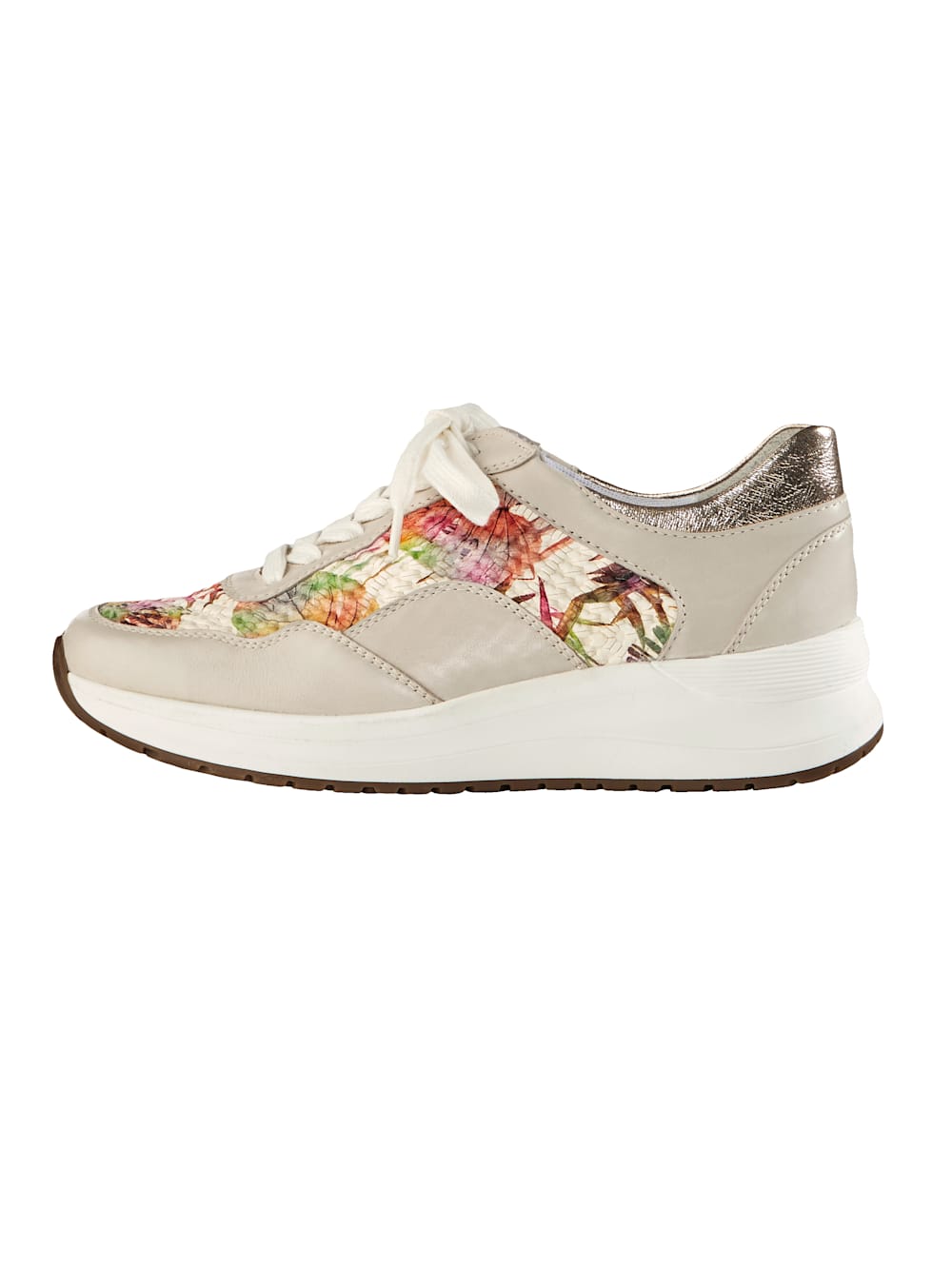 Vamos Schnurschuh mit wunderschonem Print - Beige