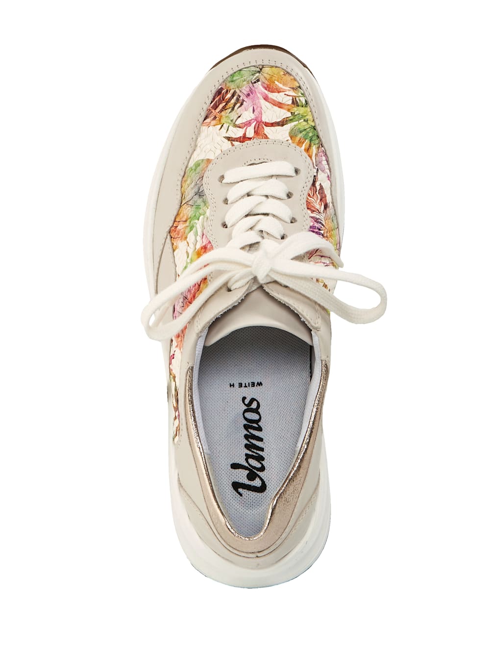 Vamos Schnurschuh mit wunderschonem Print - Beige