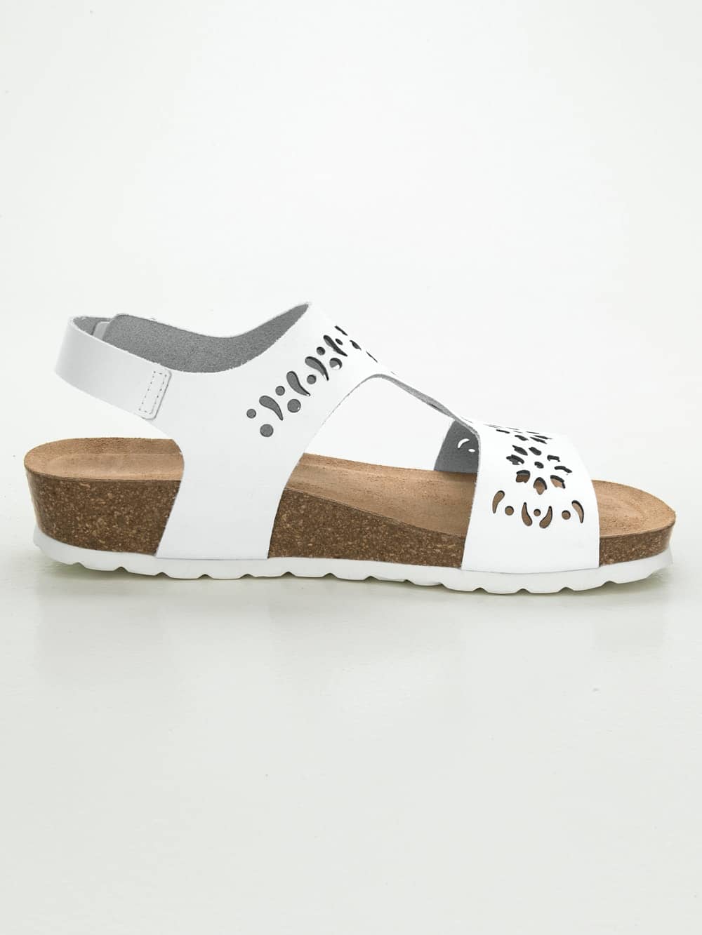 Vamos Bio-Keilsandale mit Lasercut im Blumenmuster - Turkis