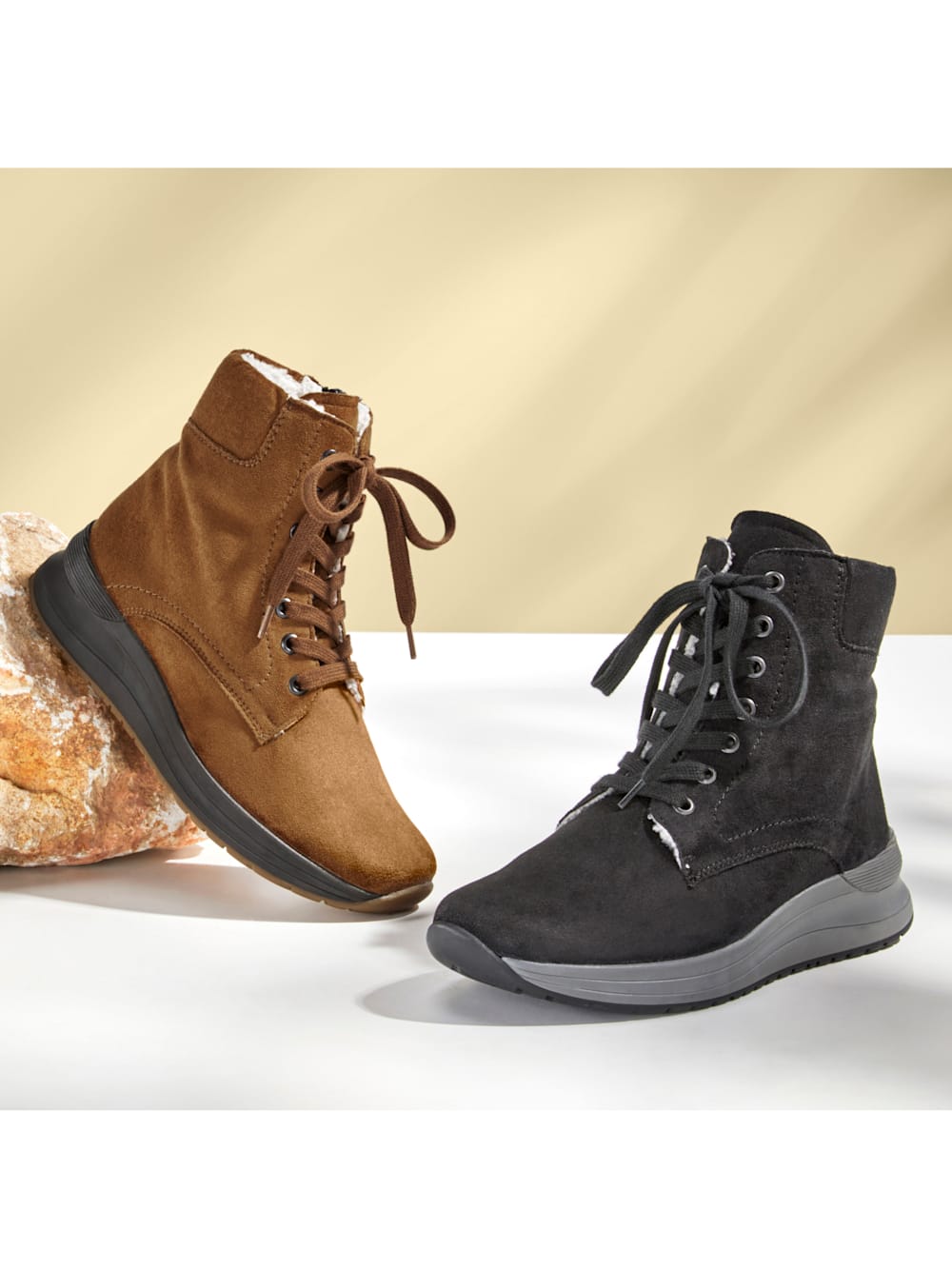 Vamos Schnurstiefelette mit Shock-Absorber - Dunkelblau