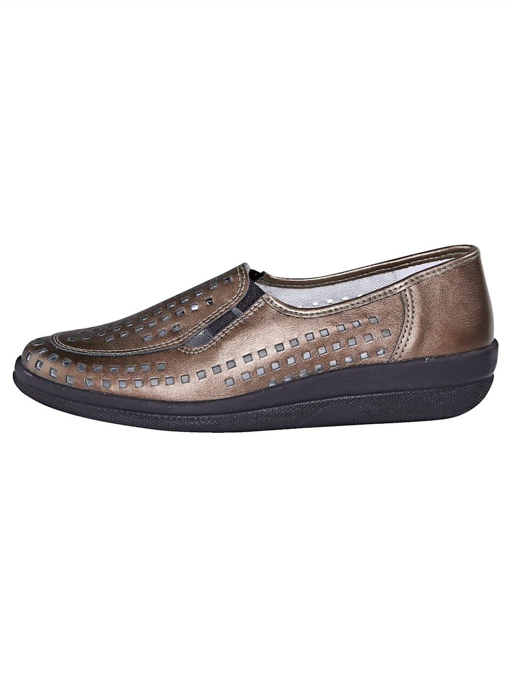 Vamos Slipper mit sommerlich luftigen Durchbruchen - Bronzefarben