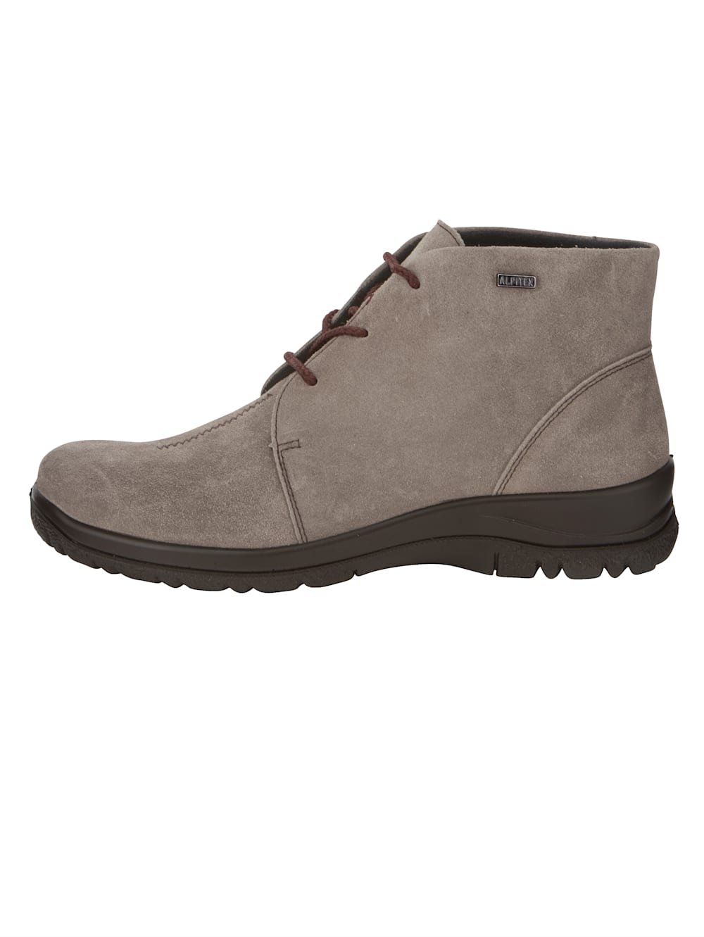 Vamos Schnurstiefelette aus Rauleder - Taupe