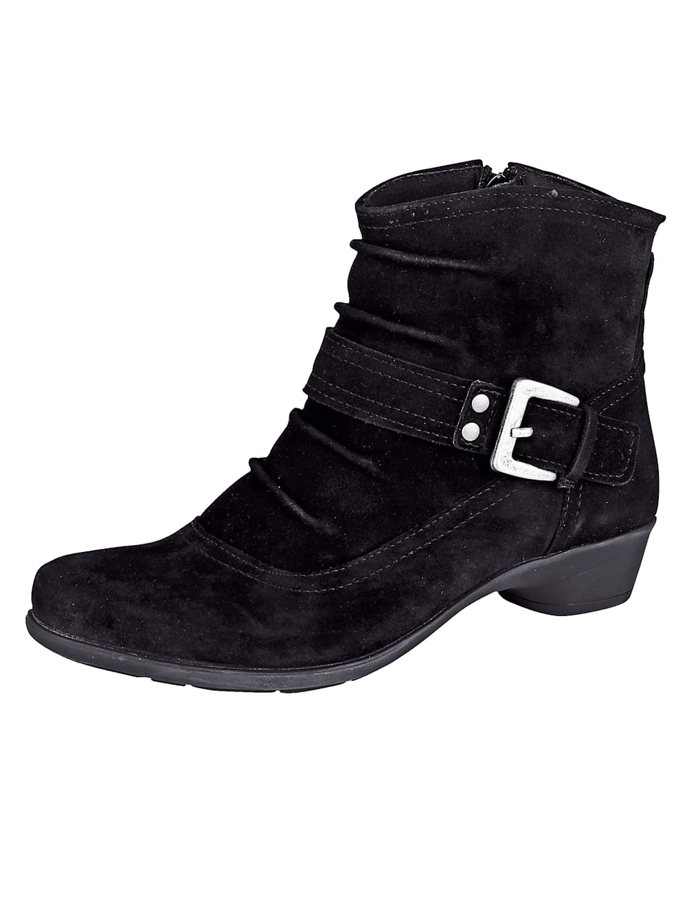 Vamos Stiefelette mit modischer Zierschnalle - Schwarz
