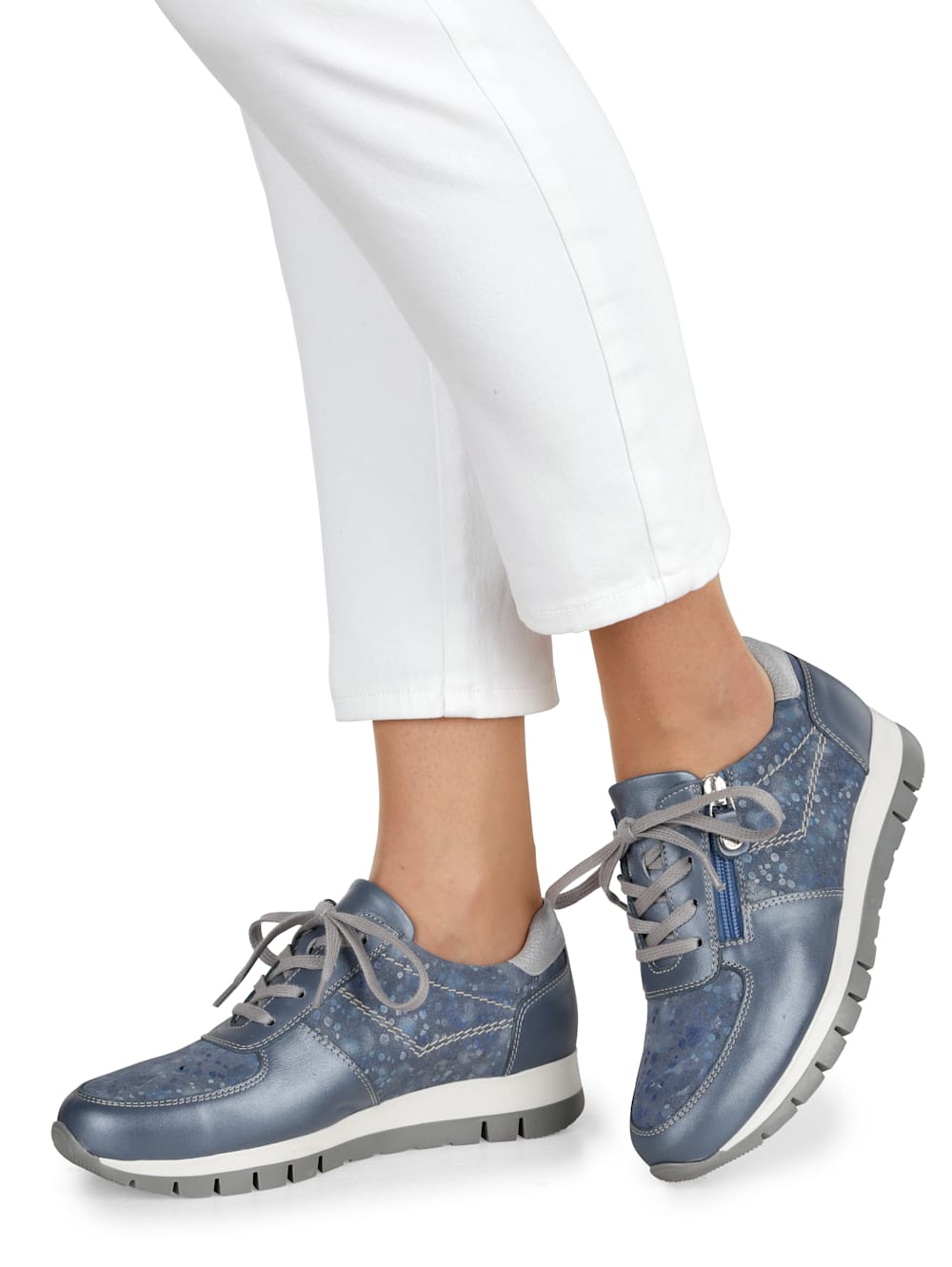 Vamos Schnurschuh mit seitlichem Reibverschluss - Blau