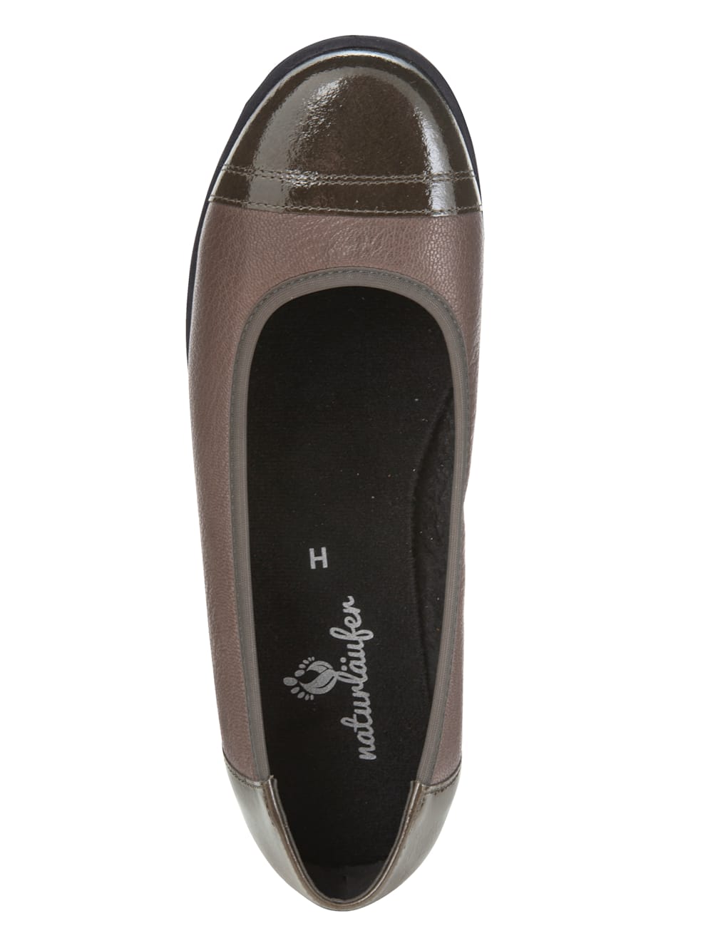 Vamos Ballerina in tollem Leder-Mix - Taupe