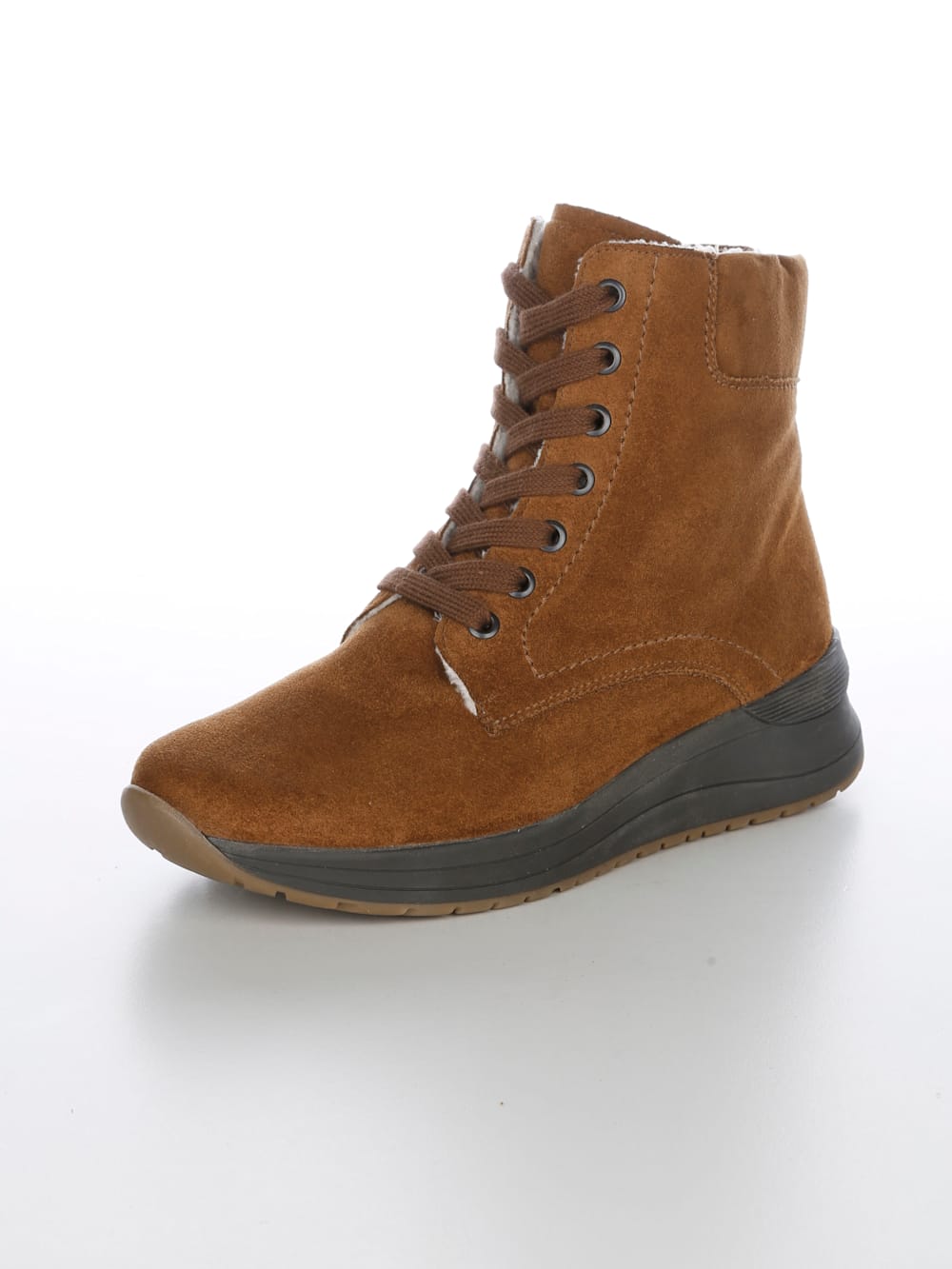 Vamos Schnurstiefelette mit Shock-Absorber - Cognac