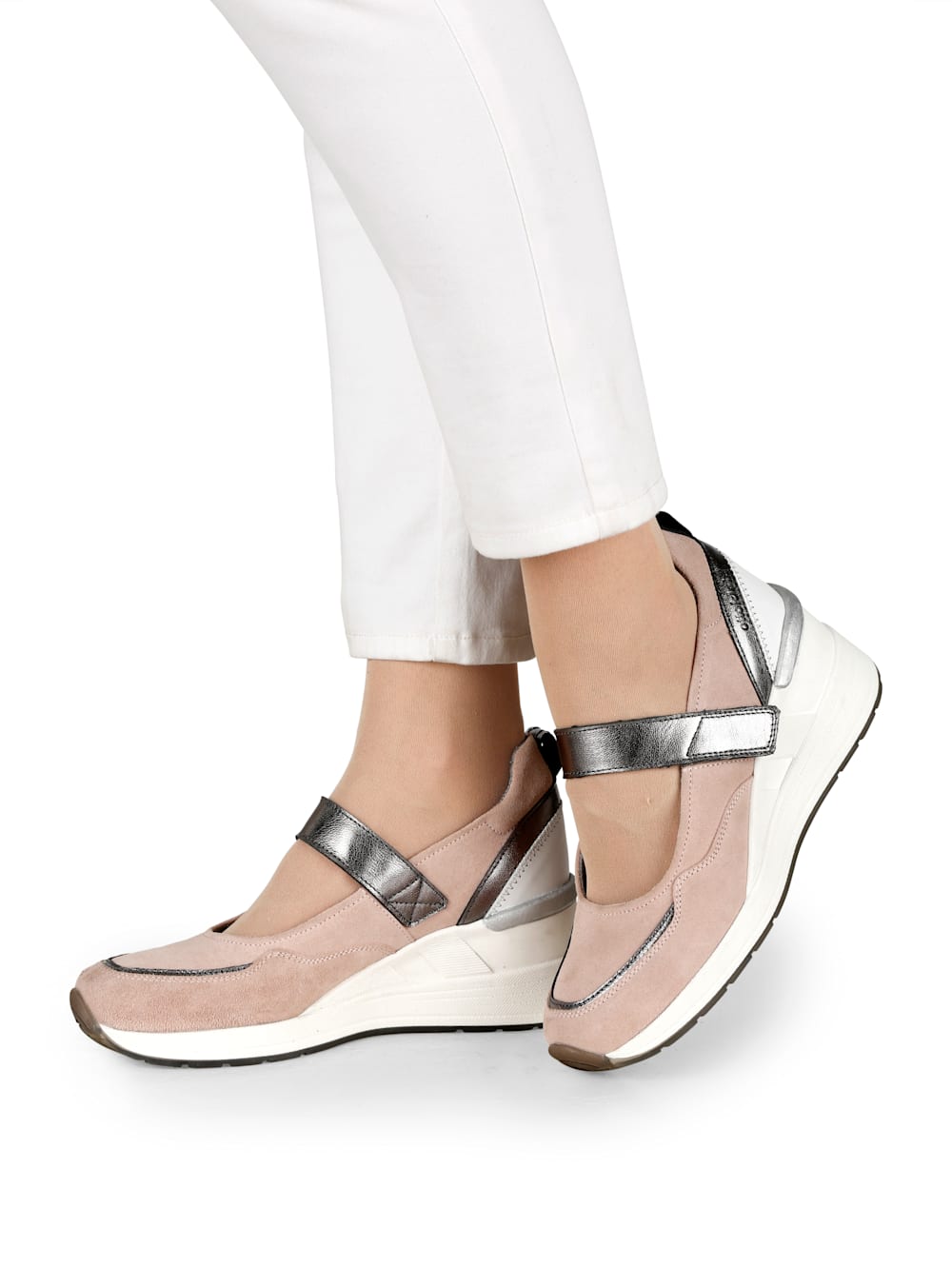 Vamos Klettslipper mit besonders hohem Keilabsatz - Rosé