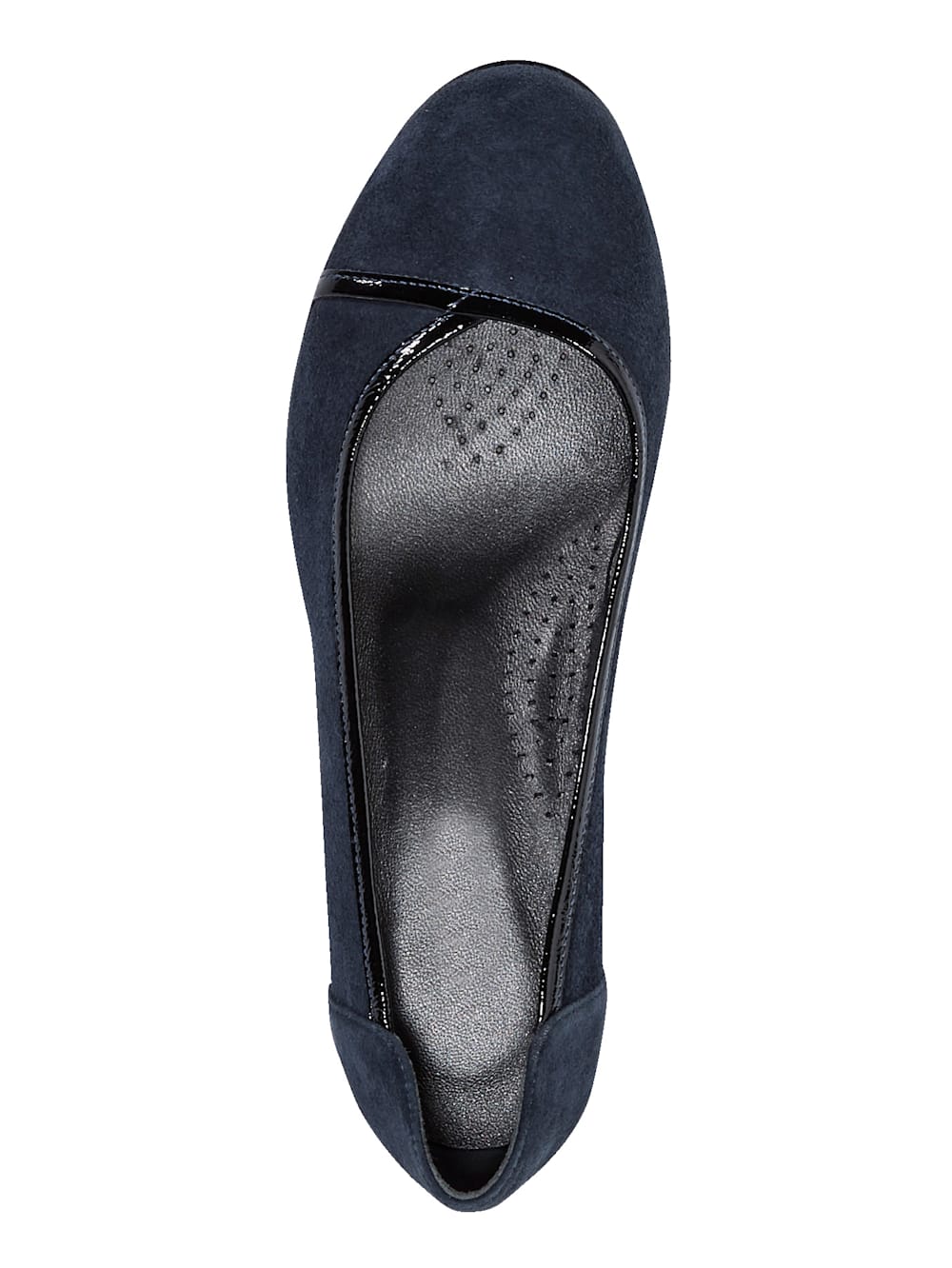 Vamos Keilpumps aus feinem Veloursleder - Marineblau