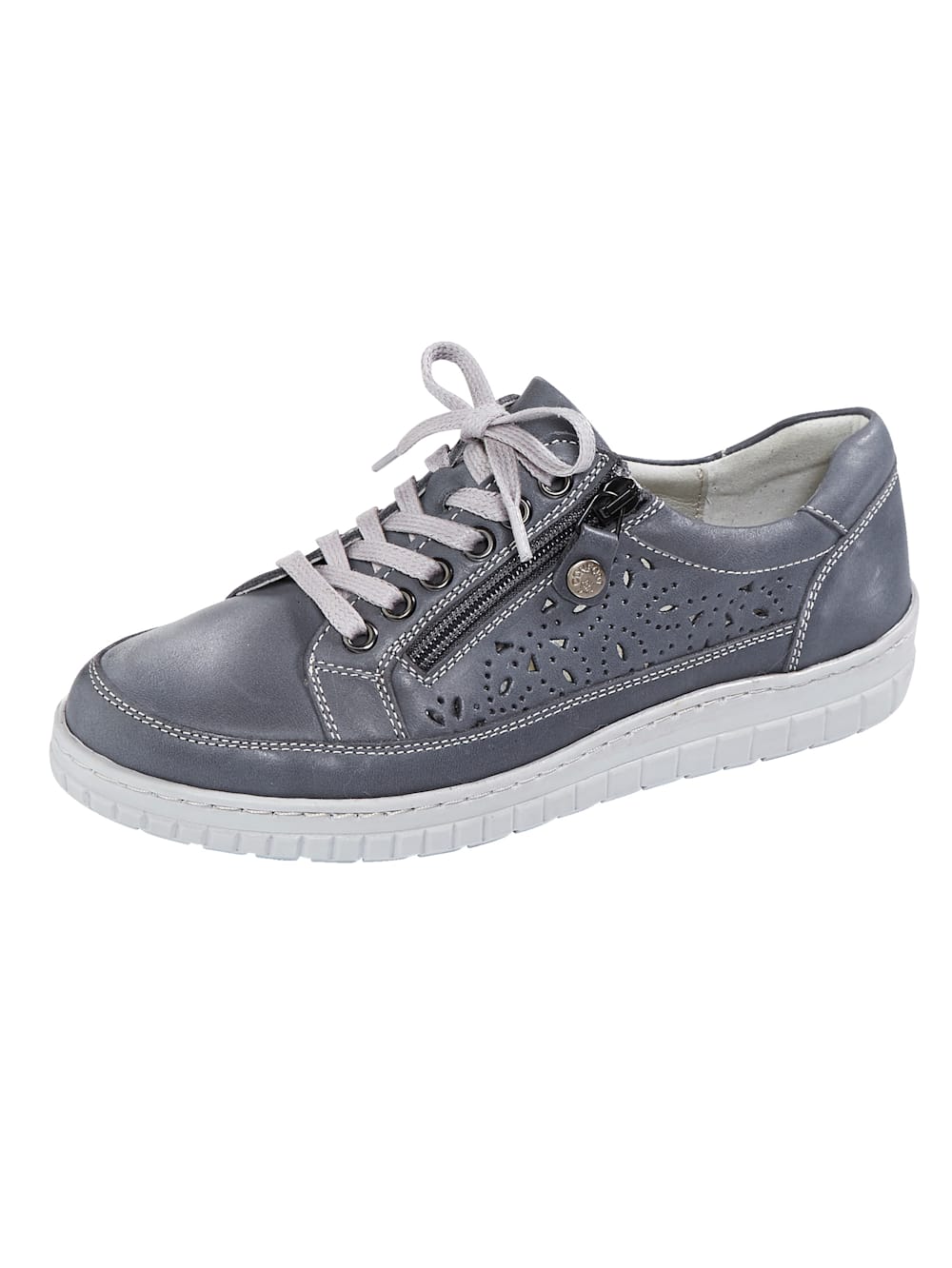 Vamos Schnurschuh mit seitlichem Reibverschluss - Blau