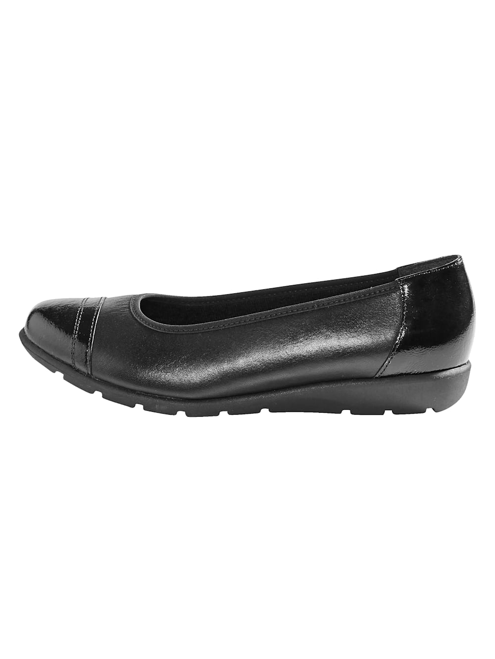 Vamos Ballerina in tollem Leder-Mix - Schwarz