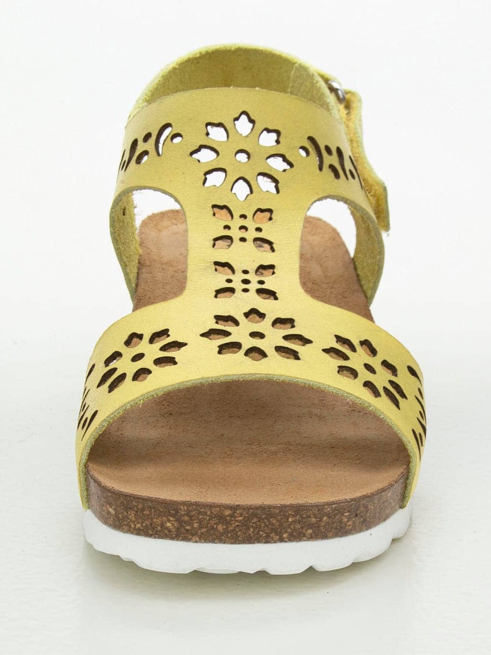 Vamos Bio-Keilsandale mit Lasercut im Blumenmuster - Gelb