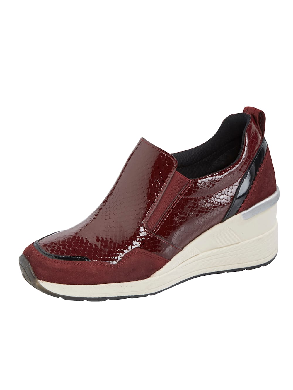 Vamos Slipper mit besonders hohem Keilabsatz - Bordeaux